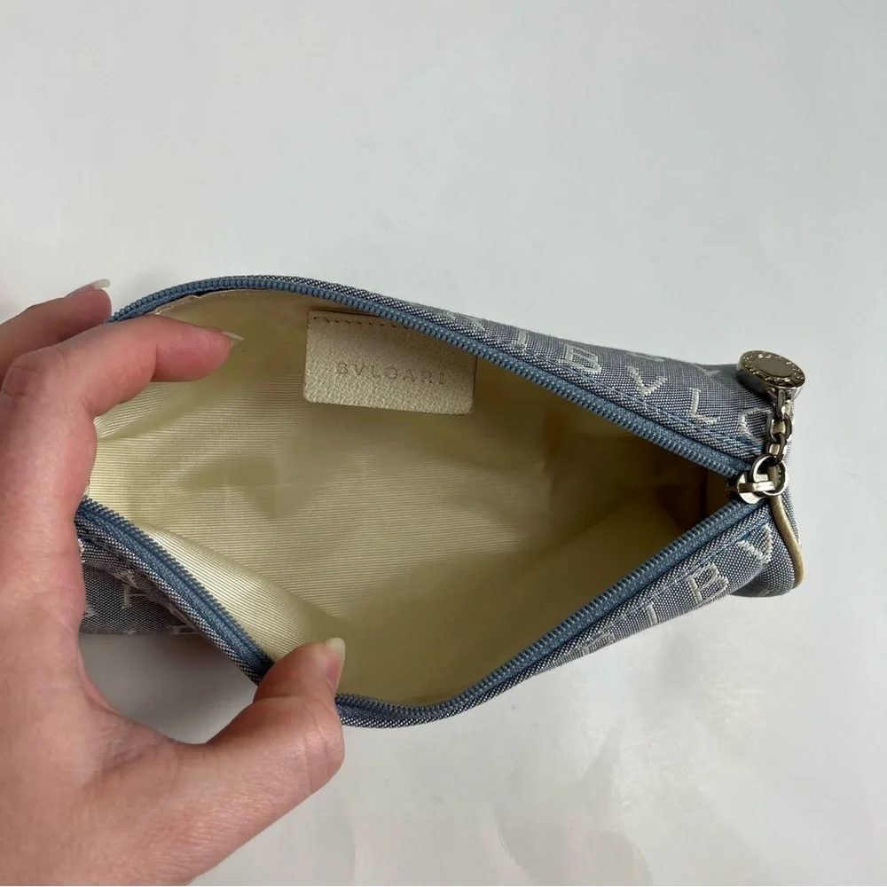 BVLGARI Logo Mania Pouch Canvas Zip Long Wallet